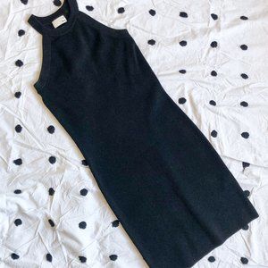 Aritzia Wilfred Free Black Knit High Neck Black Bodycon Dress